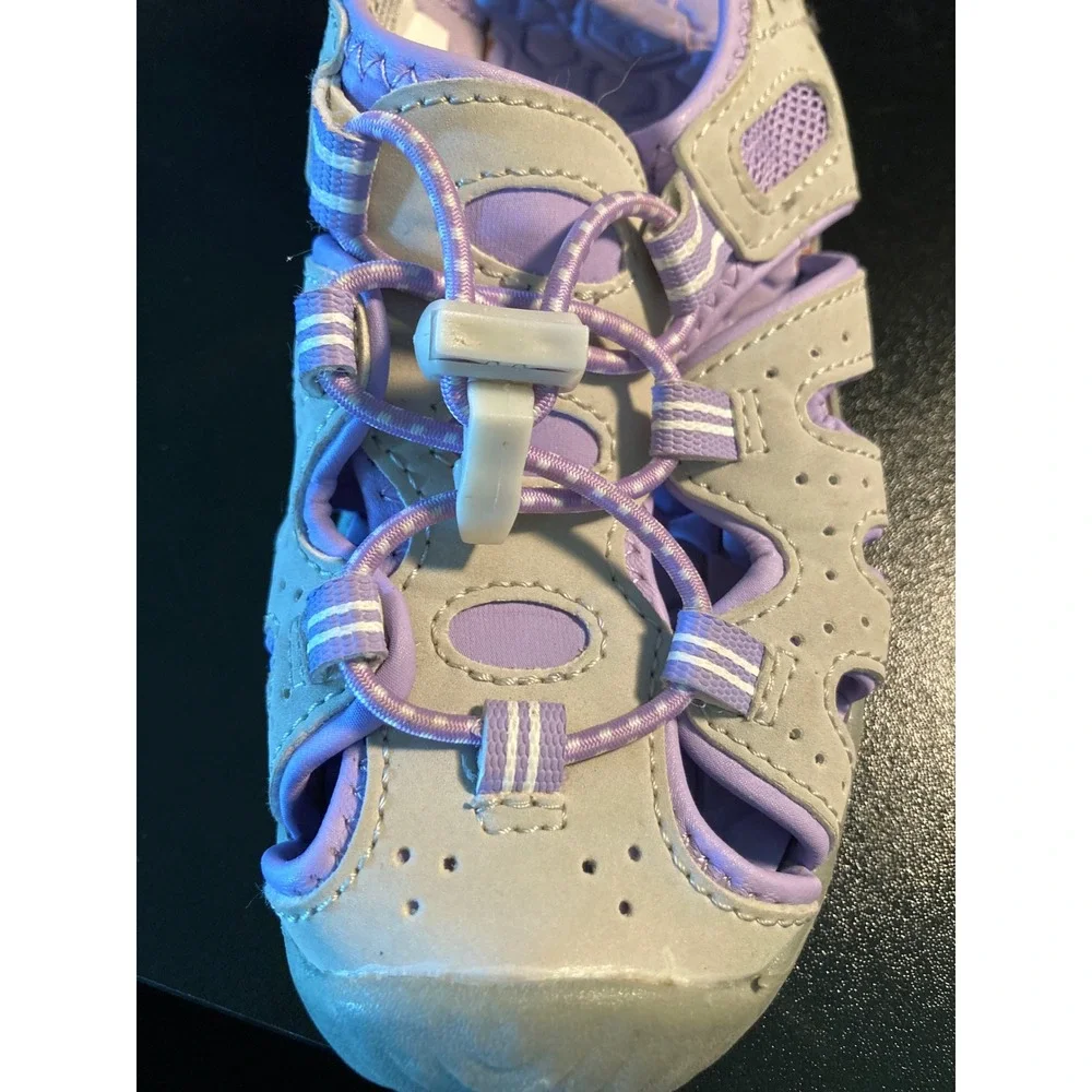 Khombu Dana Kids Grey Purple Closed Toe Sport Water Sandals Size 12 1182623